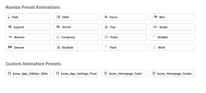 Presets inside Figma